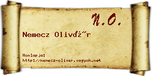 Nemecz Olivér névjegykártya